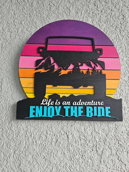 Enjoy the Ride Jeep sign